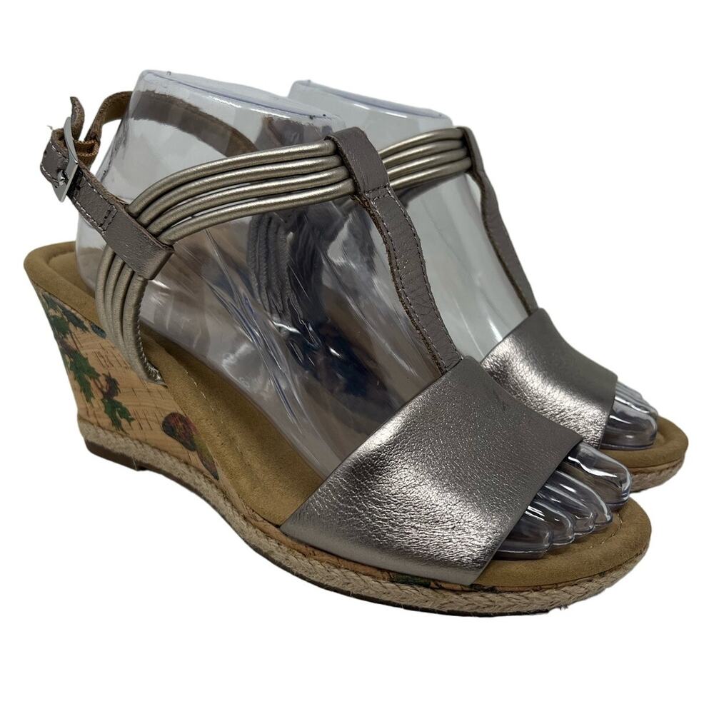 Gabor Comfort Butterfly Metallic Floral Sandals Wedges 8.5